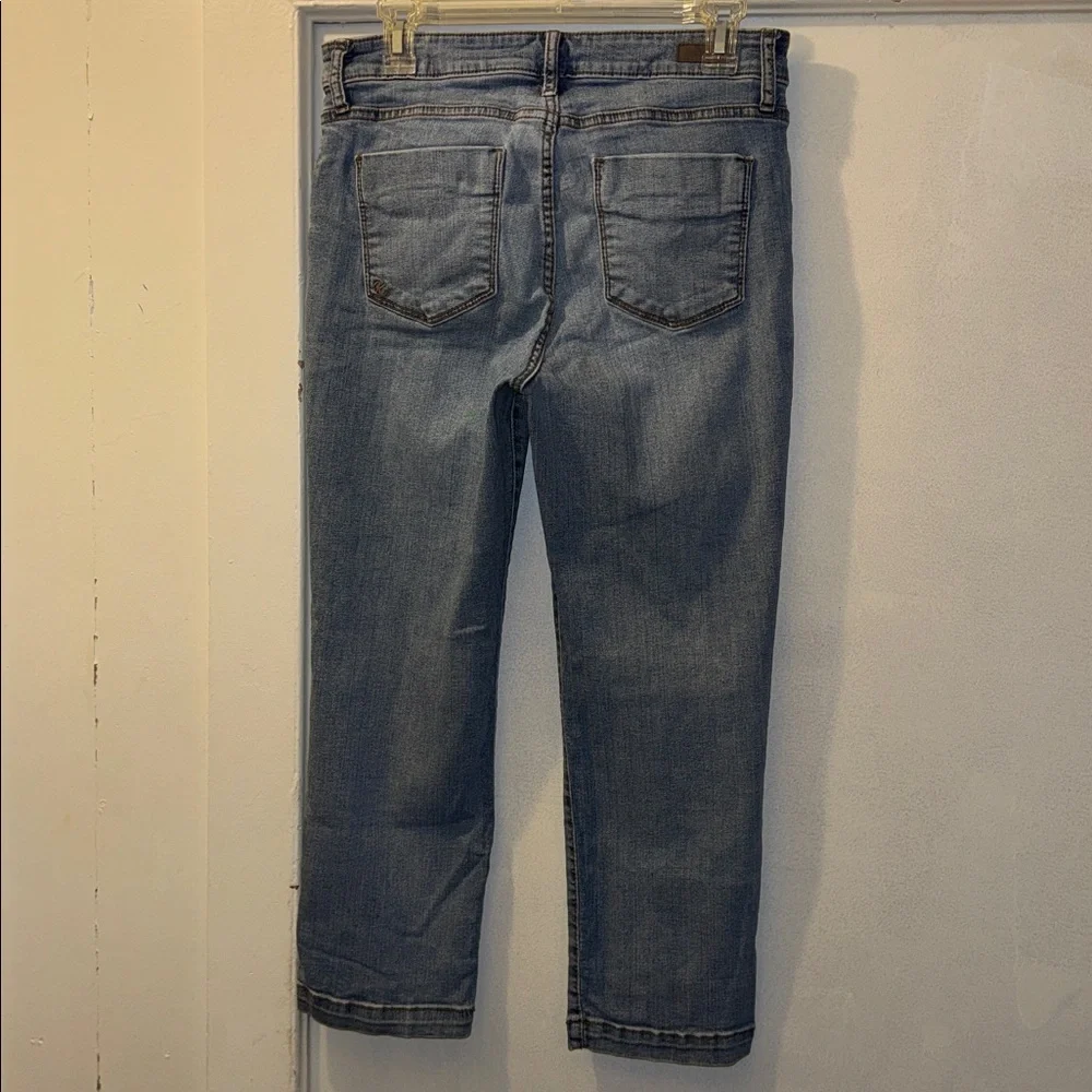 Kut From The Kloth High Rise Crop Straight Leg Jeans Light Distressed Wash Sz 10 - Picture 15 of 16